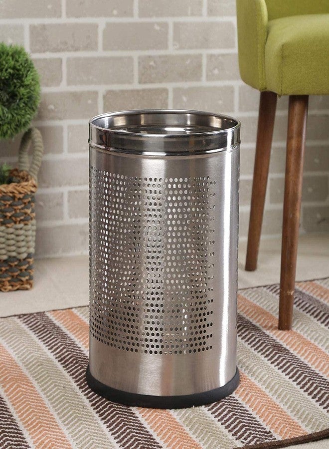 Eco Tone سلة مهملات إيكو تون المصنوعة من الفولاذ المقاوم للصدأ، مثقبة ومفتوحة، متوسطة الحجم (18 لترًا)، مناسبة للنفايات الرطبة والجافة بجميع أنواعها، تُضفي لمسة جمالية على ديكور غرفتك أو حمامك. - Image 2